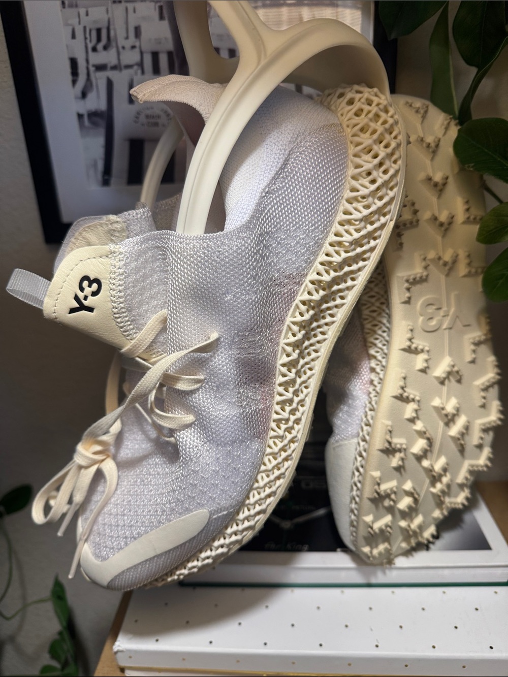 Y-3 Adidas 
4D Runner White Cream Sneakers Yohji Yamamoto Futuristic- Size 10.5